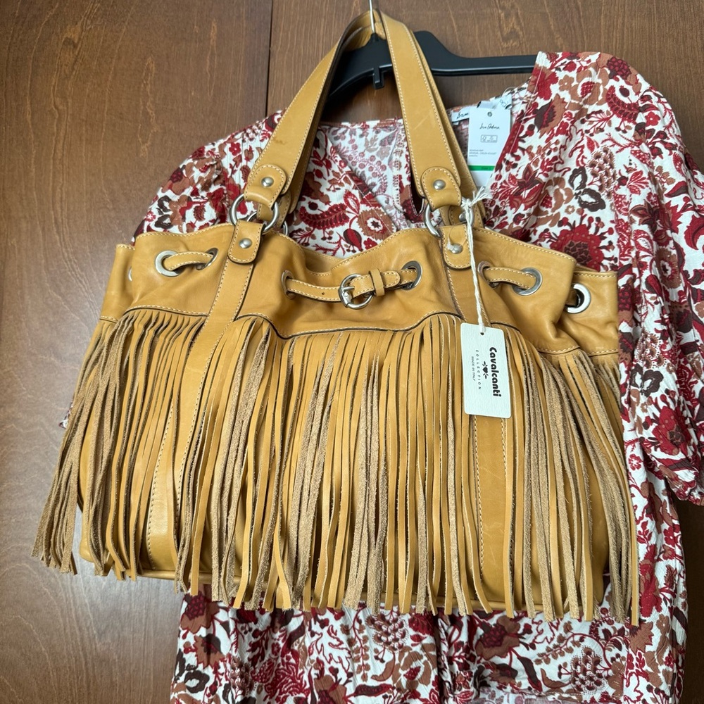 Coach Tan Fringe Hobo Bag